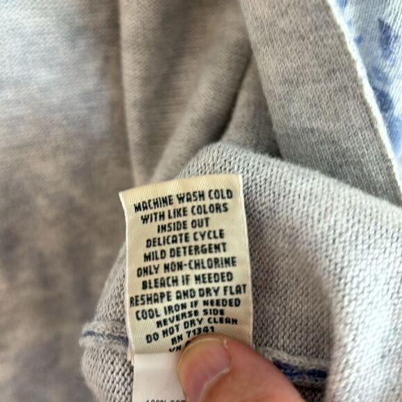 L.L. Bean Women Size Large Floral Print Pure Supima Cotton Cardigan Sweater EUC - Picture 7 of 8